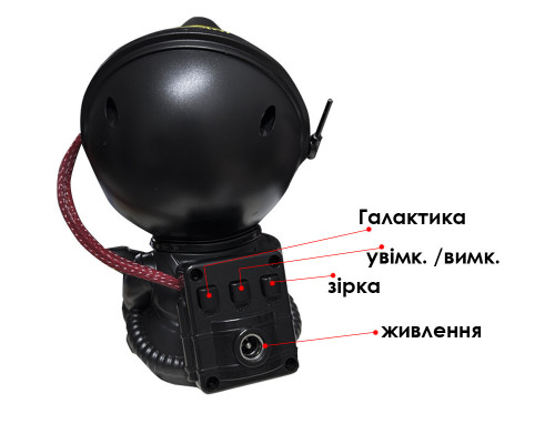 Проектор-нічник No Brand HR-F2 Black Астронавт із гітарою 8 режимів 13059-83041