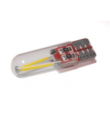 Світлодіодна лампа StarLight T10 1 діод 12V COB 1W WHITE мультиполярна / скляна колба / друкована плата RED