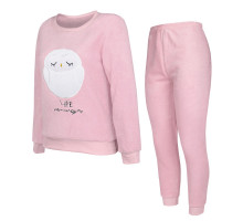 Жіноча тепла піжама Lesko Owl Pink 2XL костюм для дому