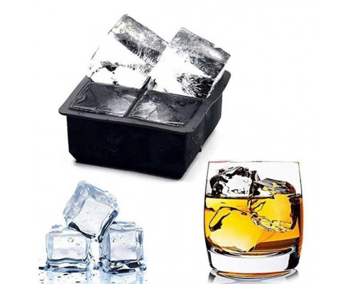 Набір силіконових форм для льоду Ice Куб 3в1 4/6/8 комірок 3 шт Чорний (C051348-350-352)