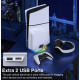 Вертикальний стенд BebonCool для Sony PlayStation Slim з RGB підсвічуванням та 2 USB Hub Білий