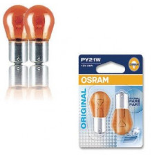 Автолампа ук. OSRAM 7507-02B P21W 12V BAU15s Amber 10X2 Blister
