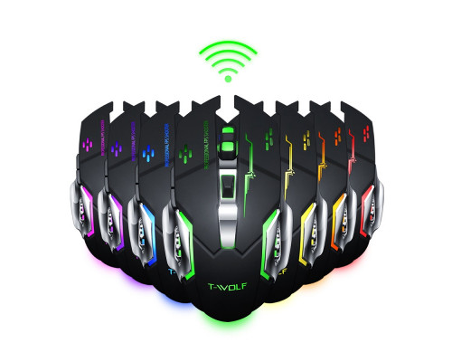 Миша бездротова ігрова з підсвічуванням T-Wolf Q13 BT Strip Black Original 2,4G+Bluetooth Миша бездротова ігрова з підсвічуванням T-Wolf Q13 BT Strip Black Original 2,4G+Bluetooth