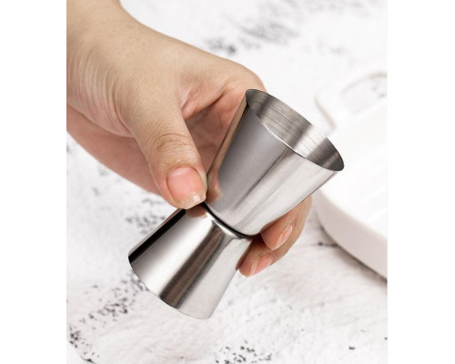 Джигер барний двосторонній BAR мірна склянка 15/30 мл Сріблястий (C051203)