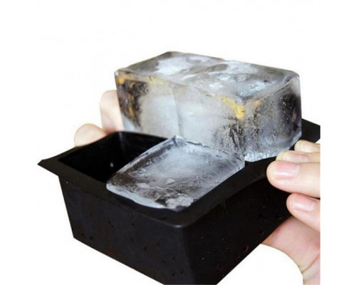 Форма для льоду силіконова Ice з кришкою Кубики 4 комірки 11х11х5 см Чорний (C051349)