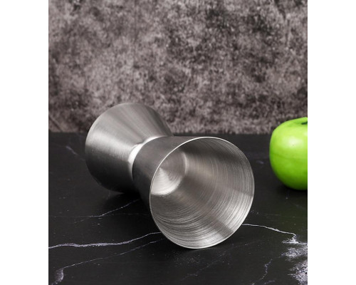 Джигер барний двосторонній BAR мірна склянка 20/40 мл Сріблястий (C051204)