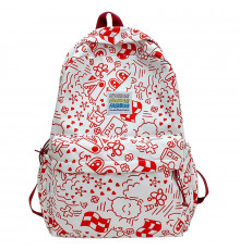 Рюкзак підлітковий No Brand 5154 31х13 см White-Red 13081-84483