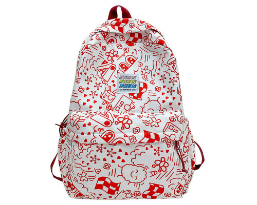 Рюкзак підлітковий No Brand 5154 31х13 см White-Red 13081-84483