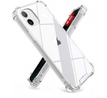 Силіконовий протиударний чохол панель + скло 9Н на Iphone 12 mini прозорий Case (6567567565)