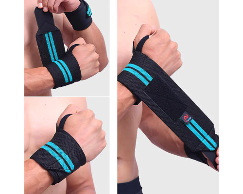Бинти для зап'ясть Aolikes A-1538 Black-Blue Бинти для зап'ясть Aolikes A-1538 Black-Blue