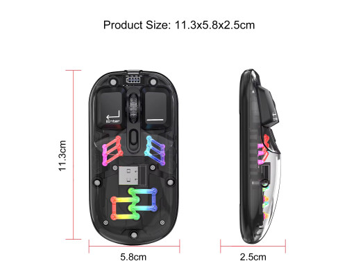 Миша бездротова HXSJ Т200 з акумулятором 2,4G Bluetooth Black Миша бездротова HXSJ Т200 з акумулятором 2,4G Bluetooth Black
