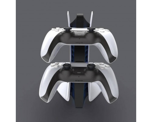 Зарядка для джойстика PS5 Dobe P5 DualSense на 2 геймпади з LED підсвічуванням P5V Світло-сірий Зарядка для джойстика PS5 Dobe P5 DualSense на 2 геймпади з LED підсвічуванням P5V Світло-сірий