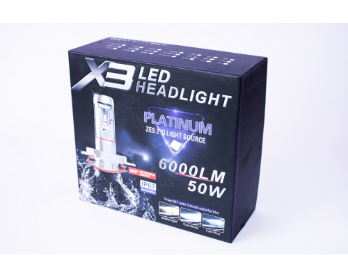 Комплект LED ламп AllLight X3 H11 50W 6000K 6000lm з радіатором та світлофільтрами (3000K/8000K) Комплект LED ламп AllLight X3 H11 50W 6000K 6000lm з радіатором та світлофільтрами (3000K/8000K)