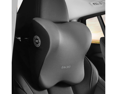 Автомобільна подушка-підголовник DACRT 27х27х11 см Gray