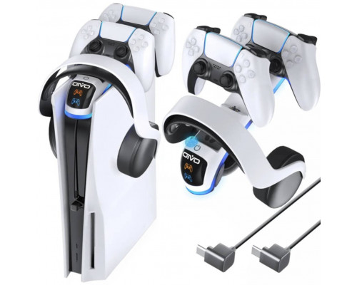 Зарядка для джойстика Otvo DualSense пристрій для контролера PS на 2 геймпади Білий Зарядка для джойстика Otvo DualSense пристрій для контролера PS на 2 геймпади Білий