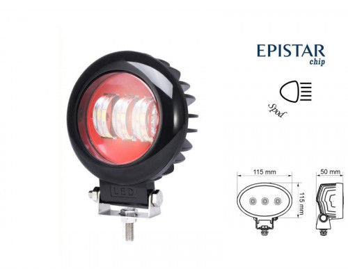 Світлодіодна фара AllLight 30W(B) 3chip spot 9-30V (RED) Світлодіодна фара AllLight 30W(B) 3chip spot 9-30V (RED)