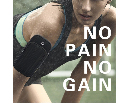 Сумка для бігу - чохол на руку JEEF 18 х 9.5 см з 2 кишенями Чорний (RT050664)