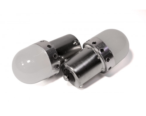 Світлодіодна лампа StarLight T25 15 діодів 4014 12V 1W WHITE матова лінза з металевим ободом Світлодіодна лампа StarLight T25 15 діодів 4014 12V 1W WHITE матова лінза з металевим ободом