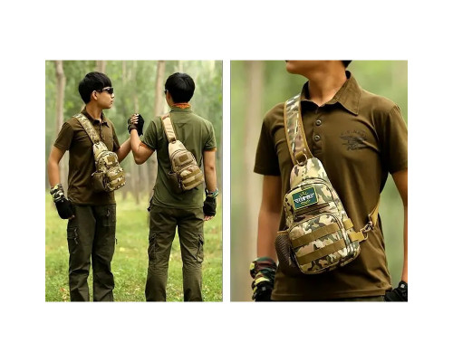 Рюкзак тактичний на одне плече Aokali Outdoor A14 20L Camouflage CP Рюкзак тактичний на одне плече Aokali Outdoor A14 20L Camouflage CP