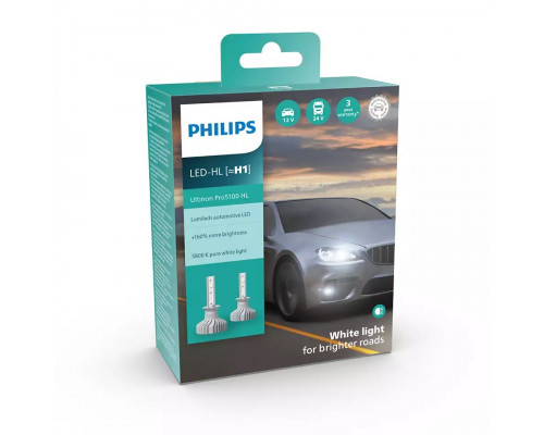 Комплект світлодіодних ламп Philips H1 11258U51X2 LED Ultinon Pro5100 +160% 12/24V Комплект світлодіодних ламп Philips H1 11258U51X2 LED Ultinon Pro5100 +160% 12/24V