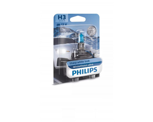 Автолампа PHILIPS 12336WVUB1 H3 55W 12V WhiteVision ultra +60% (3900K) B1 Автолампа PHILIPS 12336WVUB1 H3 55W 12V WhiteVision ultra +60% (3900K) B1