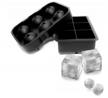 Набір силіконових форм для льоду Ice Куб і Куля 6 комірок 2 шт Чорний (C051350-51355)