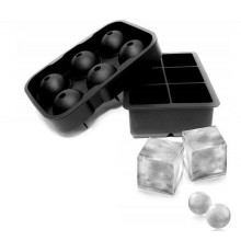 Набір силіконових форм для льоду Ice Куб і Куля 6 комірок 2 шт Чорний (C051350-51355)