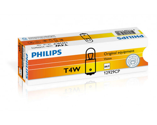 Автолампа ук. PHILIPS 12929CP T4W 12V 4W BA9s Автолампа ук. PHILIPS 12929CP T4W 12V 4W BA9s