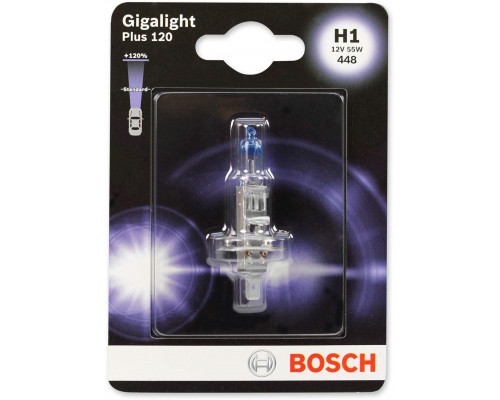 Автолампа BOSCH Gigalight Plus 120% H1 55W 12V P14.5S 1шт/блістер (1987301108) Автолампа BOSCH Gigalight Plus 120% H1 55W 12V P14.5S 1шт/блістер (1987301108)