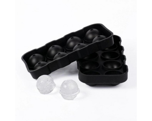 Форма для льоду силіконова Ice Куля 8 комірок 22x11,5х4,5 см Чорний (C051356)