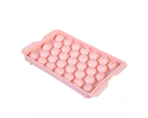 Пластикова форма для льоду Lesko 1178 Куля велика Pink 33 відділення Пластикова форма для льоду Lesko 1178 Куля велика Pink 33 відділення
