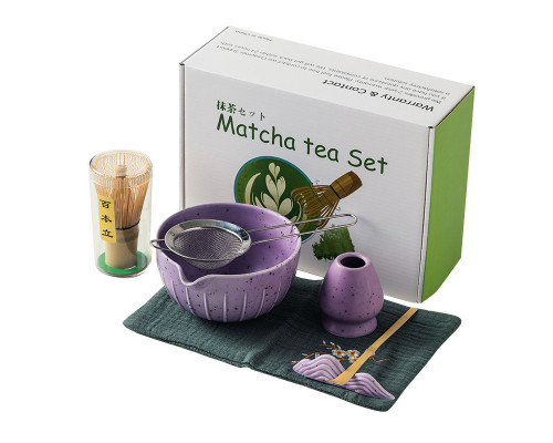 Набір для приготування чаю матчу No Brand Matcha 3125 Purple 7 предметів 13275-85684