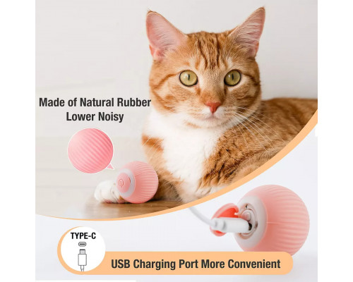 Іграшка для кішки Union USB smart м'яч-кулька PetGravity з хаотичним рухом та світловою панелі Pink Іграшка для кішки Union USB smart м'яч-кулька PetGravity з хаотичним рухом та світловою панелі Pink