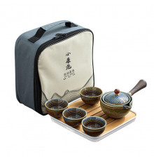 Дорожній набір Blue для чайної церемонії No Brand Dragon 6 предметів