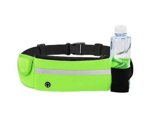 Сумка для бігу на пояс RunningBag з кишенею на пляшку Green (HbP0506202)