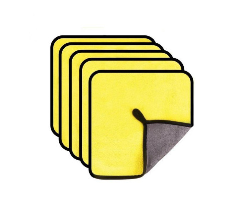 Набір мікрофібри двосторонньої iBlue 30х30 см 5 шт Жовто-сірий (С050523-5)