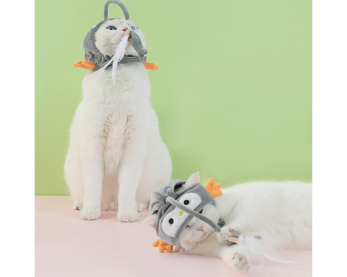 Іграшка-шапочка Lesko DT-569 Gray Penguin для котів Іграшка-шапочка Lesko DT-569 Gray Penguin для котів