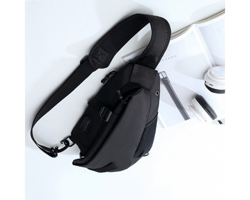 Рюкзак на одне плече No Brand 905 32х22 см Black 13056-84488