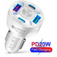 Автомобільний зарядний пристрій No Brand CWa 2USB 2Type-C PD20W QC 3.0 White (3650552)