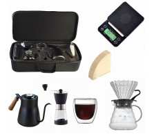 Дорожній кавовий набір Ecocoffee TS-01 Black із 7 предметів
