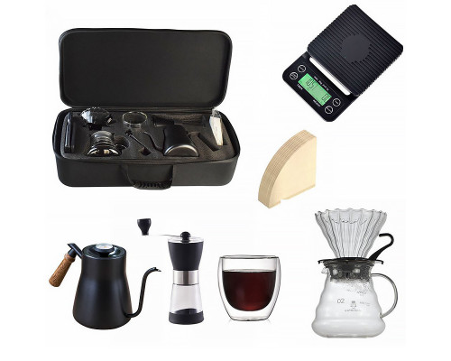 Дорожній кавовий набір Ecocoffee TS-01 Black із 7 предметів Дорожній кавовий набір Ecocoffee TS-01 Black із 7 предметів