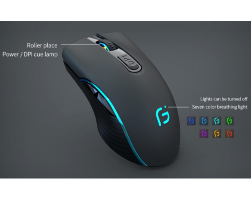 Мишка бездротова ігрова Gamousе X9 з акумулятором та підсвіткою Black Мишка бездротова ігрова Gamousе X9 з акумулятором та підсвіткою Black