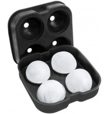 Форма для льоду силіконова Ice Куля 4 комірки 12х12х4,5 см Чорний (C051354)