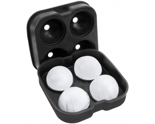 Форма для льоду силіконова Ice Куля 4 комірки 12х12х4,5 см Чорний (C051354)