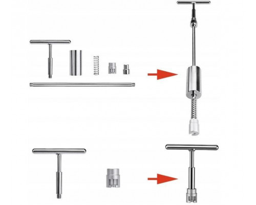Молоток зворотний для витягування вм'ятин CARP з грибками 18 шт Сріблястий (C051050)