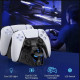 Зарядка для джойстика PS5 BebonCool Док Станція для PlayStation 5 PS5 DualSense/edge на 2 геймпади з LED Чорний