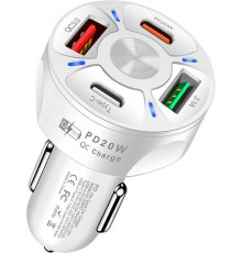 Автомобільний зарядний пристрій No Brand CWa 2USB 2Type-C PD20W QC 3.0 White (3650552)
