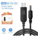 Кабель для роутера USB DC живлення від Power Bank Fonken із трансформатором 12V з перехідником 5.5 - 3.5 мм Чорний