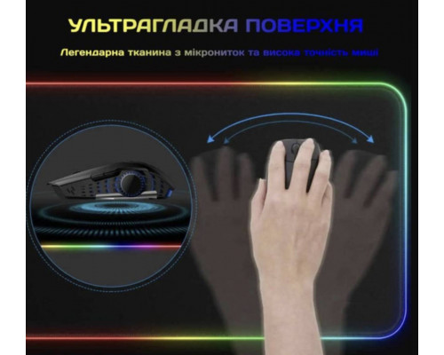 Килимок для миші комп'ютера з rgb підсвічуванням Choice 300х800 мм Чорний Килимок для миші комп'ютера з rgb підсвічуванням Choice 300х800 мм Чорний