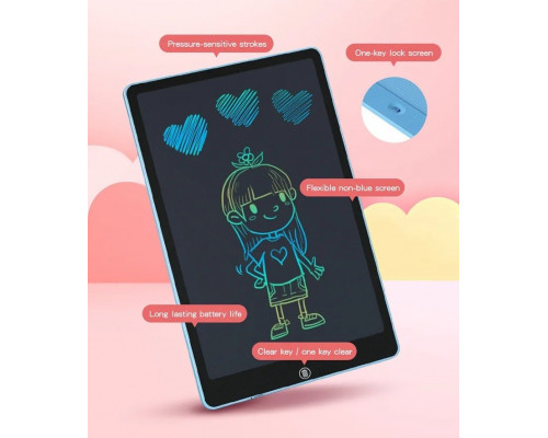 Кольоровий графічний планшет для малювання Psheko Writing Tablet 16" Blue (FR050647)